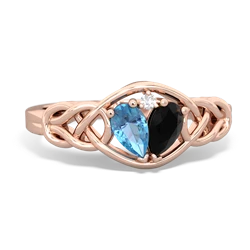 Blue Topaz Celtic Love Knot 14K Rose Gold ring R5420