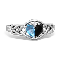 Blue Topaz Celtic Love Knot 14K White Gold ring R5420