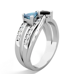 Blue Topaz Bowtie 14K White Gold ring R2360