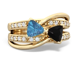 Blue Topaz Bowtie 14K Yellow Gold ring R2360