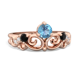 Blue Topaz Crown Keepsake 14K Rose Gold ring R5740