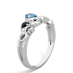 Blue Topaz Crown Keepsake 14K White Gold ring R5740