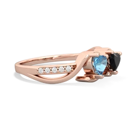 Blue Topaz Side By Side 14K Rose Gold ring R3090