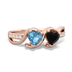 Blue Topaz Side By Side 14K Rose Gold ring R3090