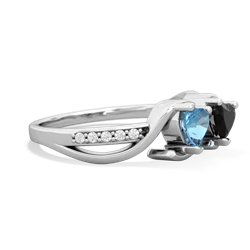 Blue Topaz Side By Side 14K White Gold ring R3090