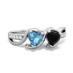 Blue Topaz Side By Side 14K White Gold ring R3090