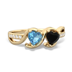 Blue Topaz Side By Side 14K Yellow Gold ring R3090