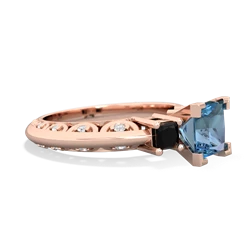 Blue Topaz Eternal Embrace Engagement 14K Rose Gold ring C2001