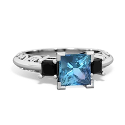 Blue Topaz Eternal Embrace Engagement 14K White Gold ring C2001