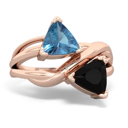 Blue Topaz Split Band Swirl 14K Rose Gold ring R2341