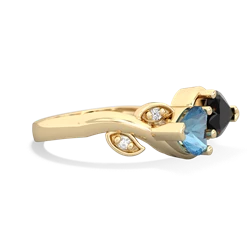 Blue Topaz Floral Elegance 14K Yellow Gold ring R5790