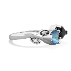 Blue Topaz Floral Elegance 14K White Gold ring R5790