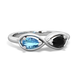 Blue Topaz Infinity 14K White Gold ring R5050