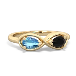 Blue Topaz Infinity 14K Yellow Gold ring R5050