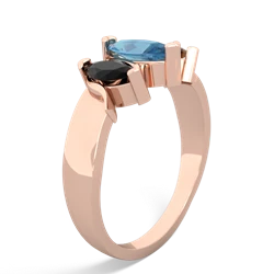 Blue Topaz Three Peeks 14K Rose Gold ring R2433