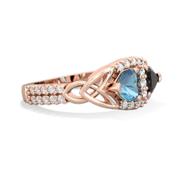 Blue Topaz Sparkling Celtic Knot 14K Rose Gold ring R2645