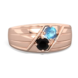 Blue Topaz Men's Streamline 14K Rose Gold ring R0460