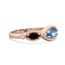 Blue Topaz Milgrain Marquise 14K Rose Gold ring R5700