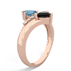 Blue Topaz Heart To Heart 14K Rose Gold ring R2064