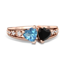 Blue Topaz Heart To Heart 14K Rose Gold ring R3342