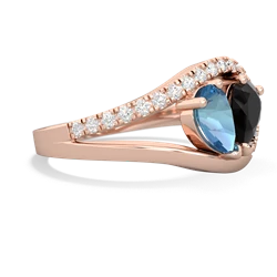 Blue Topaz Nestled Heart Keepsake 14K Rose Gold ring R5650