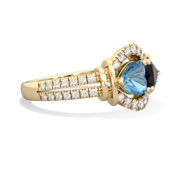 Blue Topaz Art-Deco Keepsake 14K Yellow Gold ring R5630