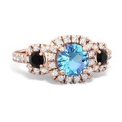 Blue Topaz Regal Halo 14K Rose Gold ring R5350