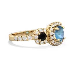 Blue Topaz Regal Halo 14K Yellow Gold ring R5350