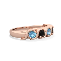 Blue Topaz Anniversary Band 14K Rose Gold ring R2089