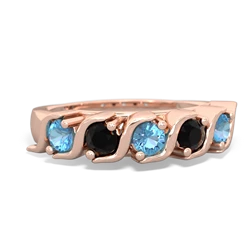 Blue Topaz Anniversary Band 14K Rose Gold ring R2089