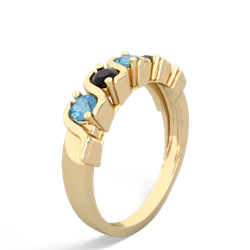 Blue Topaz Anniversary Band 14K Yellow Gold ring R2089