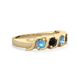 Blue Topaz Anniversary Band 14K Yellow Gold ring R2089