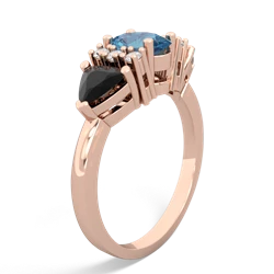 Blue Topaz Antique Style Three Stone 14K Rose Gold ring R2186