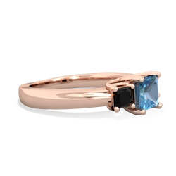 Blue Topaz Three Stone Trellis 14K Rose Gold ring R4015