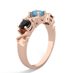 Blue Topaz Hugs And Kisses 14K Rose Gold ring R5016