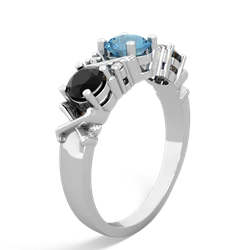 Blue Topaz Hugs And Kisses 14K White Gold ring R5016