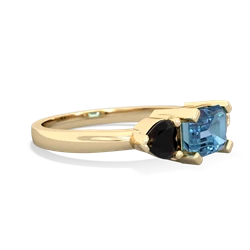 Blue Topaz Three Stone 14K Yellow Gold ring R5235