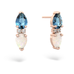 Blue Topaz Bowtie Drop 14K Rose Gold earrings E0865