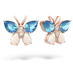 Blue Topaz Butterfly 14K Rose Gold earrings E2215