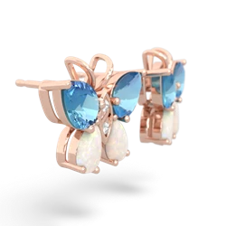 Blue Topaz Butterfly 14K Rose Gold earrings E2215