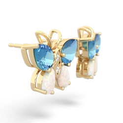 Blue Topaz Butterfly 14K Yellow Gold earrings E2215