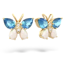 Blue Topaz Butterfly 14K Yellow Gold earrings E2215