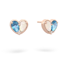 Blue Topaz 'Our Heart' 14K Rose Gold earrings E5072