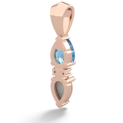 Blue Topaz Bowtie Drop 14K Rose Gold pendant P0865
