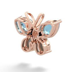 Blue Topaz Butterfly 14K Rose Gold pendant P2215