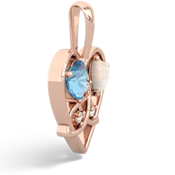 Blue Topaz Celtic Trinity Heart 14K Rose Gold pendant P5331