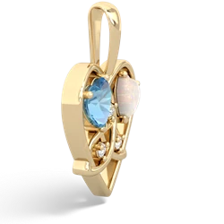 Blue Topaz Celtic Trinity Heart 14K Yellow Gold pendant P5331