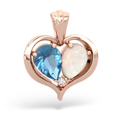 Blue Topaz Two Become One 14K Rose Gold pendant P5330