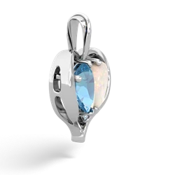 Blue Topaz Two Become One 14K White Gold pendant P5330