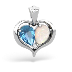 Blue Topaz Two Become One 14K White Gold pendant P5330